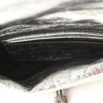 Metallic Crinkled Nappa Pillow Quilted Tiny Softie Bag Silver
