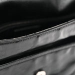 Crinkled Calfskin Monogram Medium Niki Chain Satchel Black