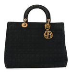 Nylon Cannage Large Lady Dior Black
