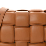 Nappa Maxi Intreccio Padded Cassette Crossbody Bag Caramel