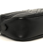 Calfskin Matelasse Monochrome Small GG Marmont Chain Shoulder Bag Black