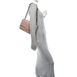 Soft Calfskin Impunture Diagramme Medium Chain Flap Shoulder Bag Cipria