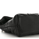 Lambskin Quilted Monogram Monochrome Small Loulou Puffer Chain Satchel Black
