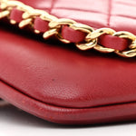 Lambskin Quilted CC Unchained Crossbody Red