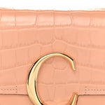Calfskin Crocodile Embossed Mini C Double Carry Milky Orange