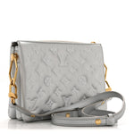 Metallic Lambskin Embossed Monogram Coussin BB Silver