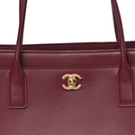 Calfskin Archetype Small Shopping Tote Dark Burgundy