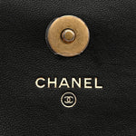 Lambskin Quilted Pearl Crush Clutch With Chain Black