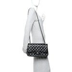 Lambskin Quilted Jumbo Double Flap Black