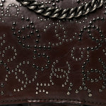 Calfskin Lambskin Studded Paris Dallas Texan Flap Brown Black