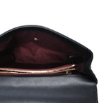 Lambskin Chevron Stitched Medium Envelope Flap Black