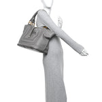 Calfskin Large New Marcie Tote Cashmere Grey