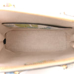 New Shangai Calfskin Tiger Savanah Web Mini Horsebit 1955 Top Handle Bag Chalky White Multicolor