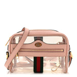 Vinyl Web Mini Ophidia Transparent Shoulder Bag Perfect Pink