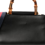 Nappa Bamboo Web Mini Nymphaea Top Handle Bag Black