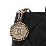 Caviar Quilted Medallion Tote Black