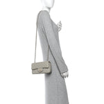 Lambskin Quilted Mini Rectangular Flap Grey