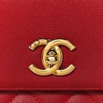 Caviar Quilted Small Business Affinity Flap Red