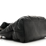 Lambskin Quilted Medium Loulou Puffer Monogram Chain Satchel Black