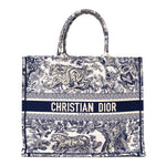 Canvas Embroidered Large Dioriviera Toile De Jouy Book Tote Blue