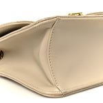 Calfskin Quilted Gancini Flap Bag Peony