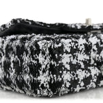 Sequin Houndstooth Small Flap Black White