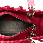 Lambskin Cannage Bow Medium Lady Dior Fuchsia