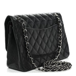 Caviar Quilted Jumbo Double Flap Black