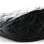 Lambskin Quilted Large CC Links Hobo Black