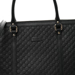 Soft Microguccissima Small Zippered Satchel Black