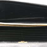 Grain De Poudre Matelasse Chevron Monogram Chain Wallet Black