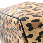 Textured Coated Canvas Leopard Print Large Antigona Tote