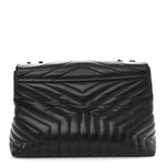 Calfskin Y Quilted Monogram Monochrome Large Loulou Chain Satchel Black