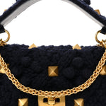 Cashmere Large Roman Stud Shoulder Bag Marine