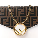 Vitello Cruise F is Fendi Bi-Color FF 1974 Embossed Medium Envelope Wallet On Chain Maya Black White