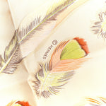 Silk Plumes II Scarf 90 Corail Beige Rose Pale