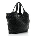 Lambskin Quilted Maxi Icare Shopping Tote Black