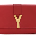 Calfskin Classic Y Ligne Clutch Red