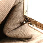 Metallic Grained Calfskin Crystal Frame Evening Bag Bronze