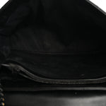 Calfskin Y Quilted Monogram Large Loulou Chain Satchel Black