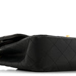 Lambskin Quilted Medium Double Flap Black