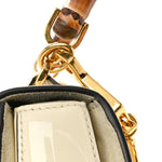 Patent Crystal Mini Bamboo 1947 Top Handle Chain Bag White