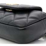 Lambskin Quilted Waist Bag Black