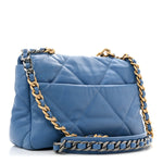 Lambskin Quilted Medium Chanel 19 Flap Blue