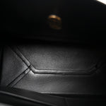 Natural Smooth Calfskin Medium Nano Top Handle Handbag Black