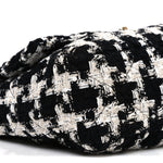 Tweed Quilted Large Chanel 19 Flap Black Ecru White
