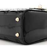 Patent Cannage Mini Lady Dior Black