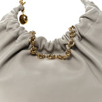 Buttery Nappa Lambskin Small Squeeze Bag Pearl Grey