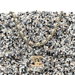 Sequin Mini Flap Gray Black White Pearly White
