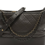 Aged Calfskin Quilted Medium Gabrielle Hobo Grey